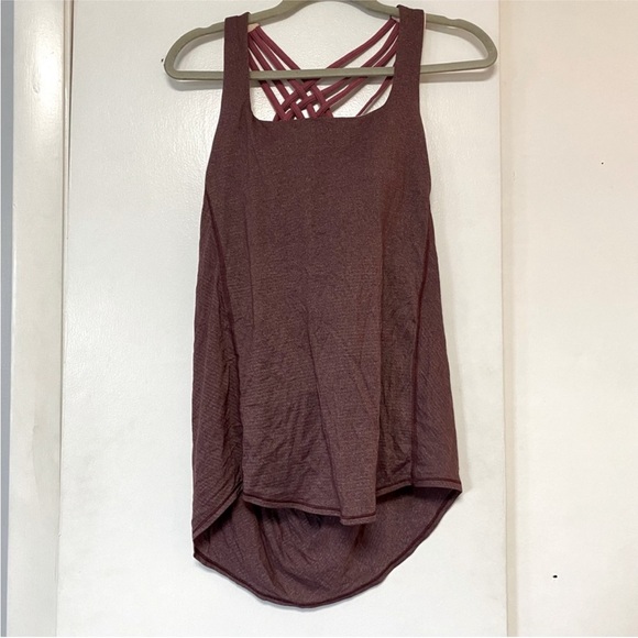 Lululemon Pink Open Cris Cross Back Women's Tank Top | Size 8 - Picture 2 of 5